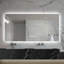 Miroir de salle de bain 28 po x 60 po à DEL, résistant à la corrosion, à trois couleurs à intensité variable et rétroéclairé avec fonction de désembuage à une touche