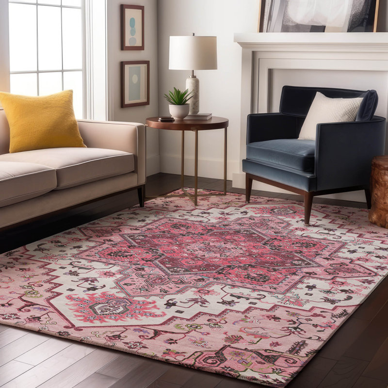 Tapis oriental Corum AMF1036 lavable à la machine de qualité supérieure, Rectangle 10 pi x 14 pi