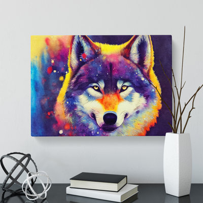 Watercolour Wolf Vol.4 Abstract - Wrapped Canvas