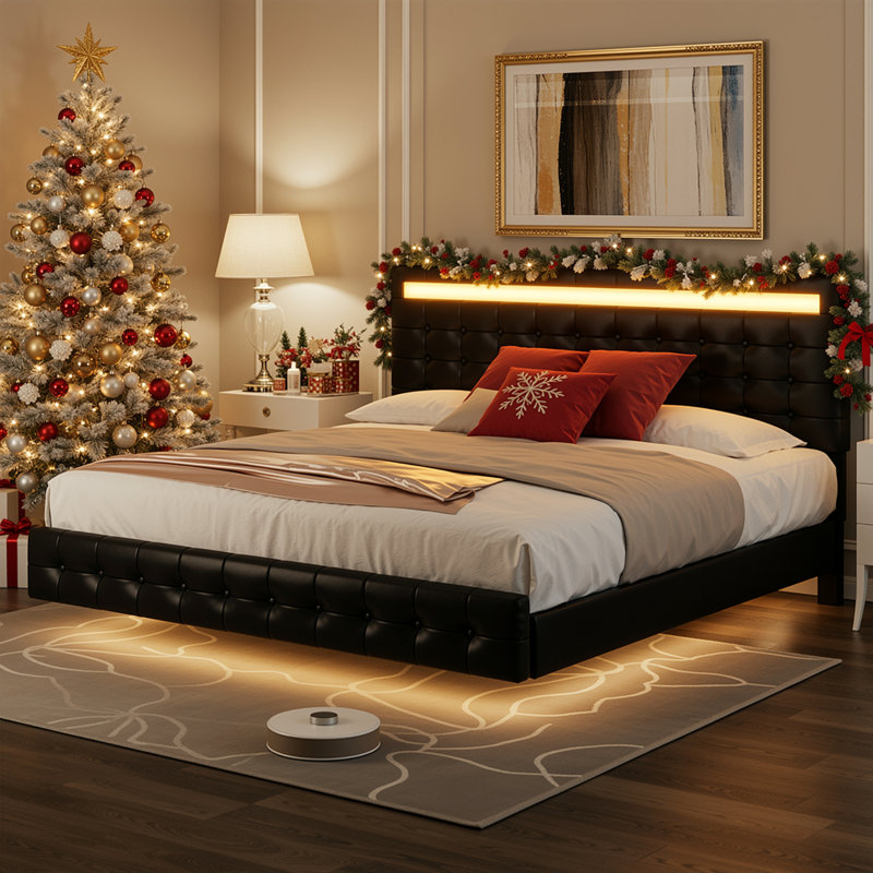 Bocar Standard Platform Bed, Black, King