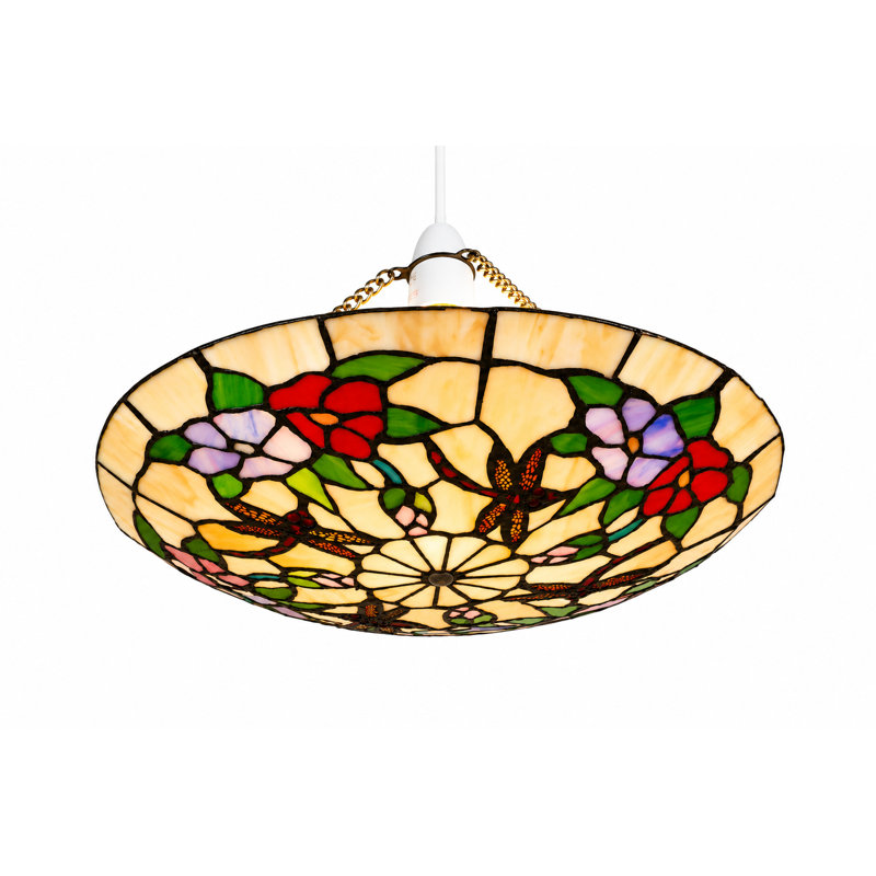 Stony Creek 12 cm H Bowl Glass Pendant Shade ( Screw On ) in Purple, Orange/Purple
