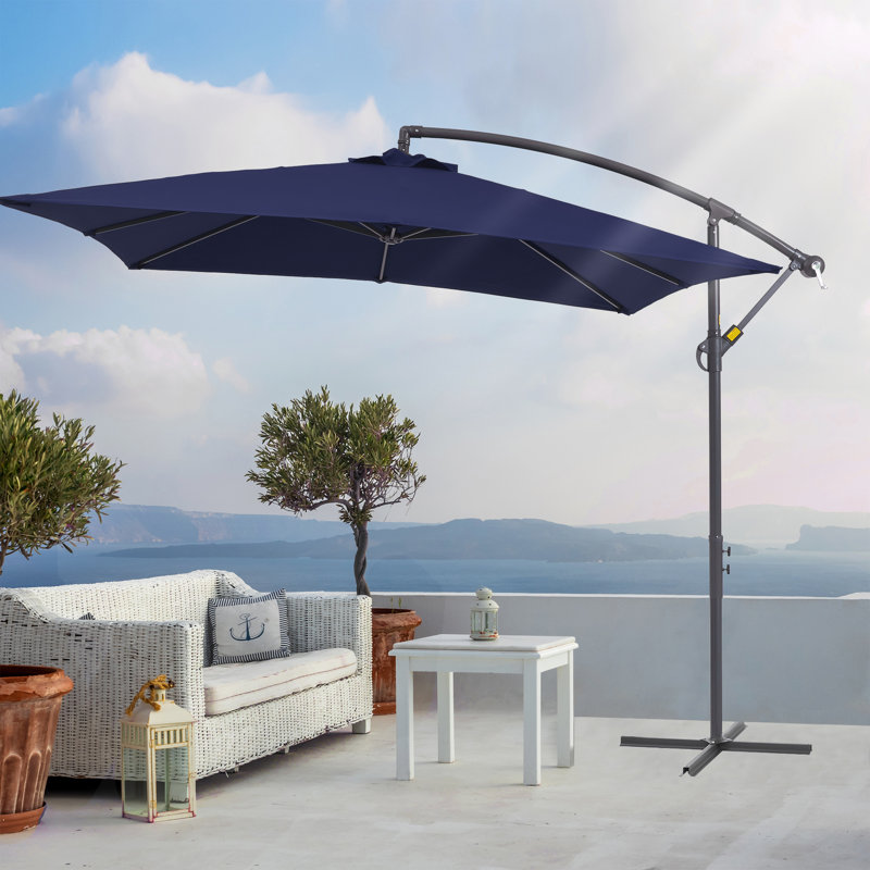 Scarlott 98.3" x 98.3" Square Umbrella, Bleu marine