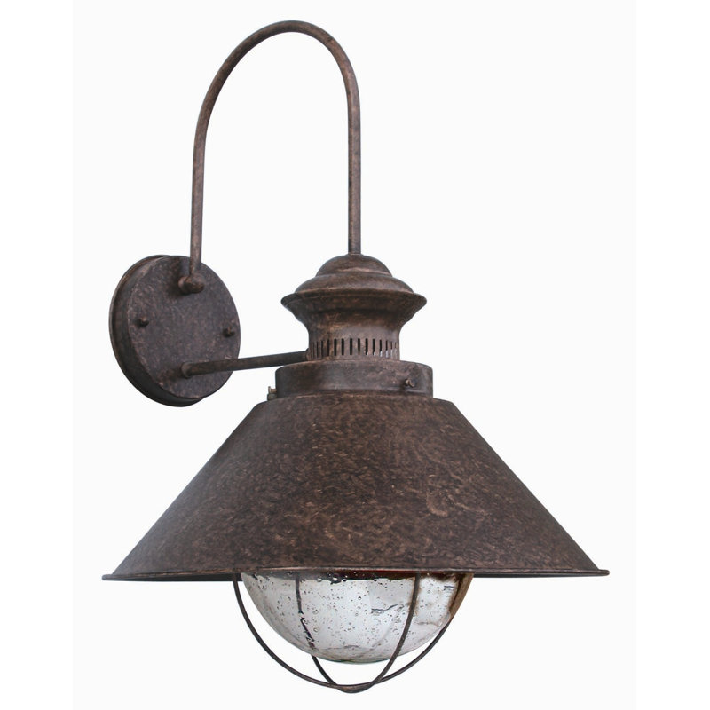 Holyoke Rusty Brown Outdoor Barn Light, 52 cm H x 35 cm W x 34.5 cm D