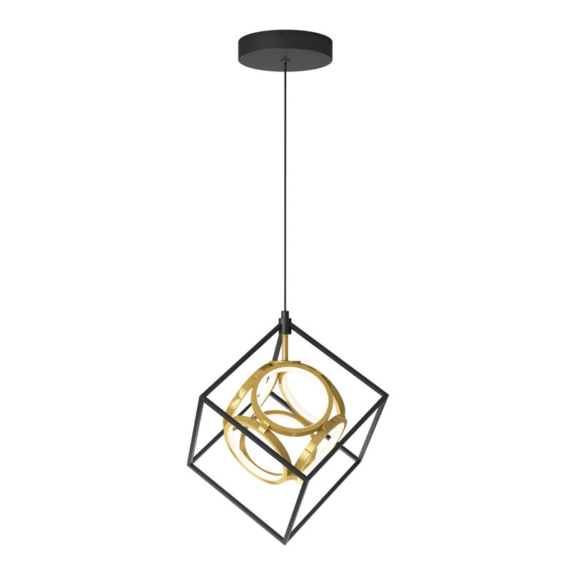1 - Light Gold/Black LED Sphere Pendant