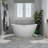 59" X 30" Freestanding Hourglass Soaking Acrylic Bathtub, In White, With Brushed Nickel Overflow And Drain