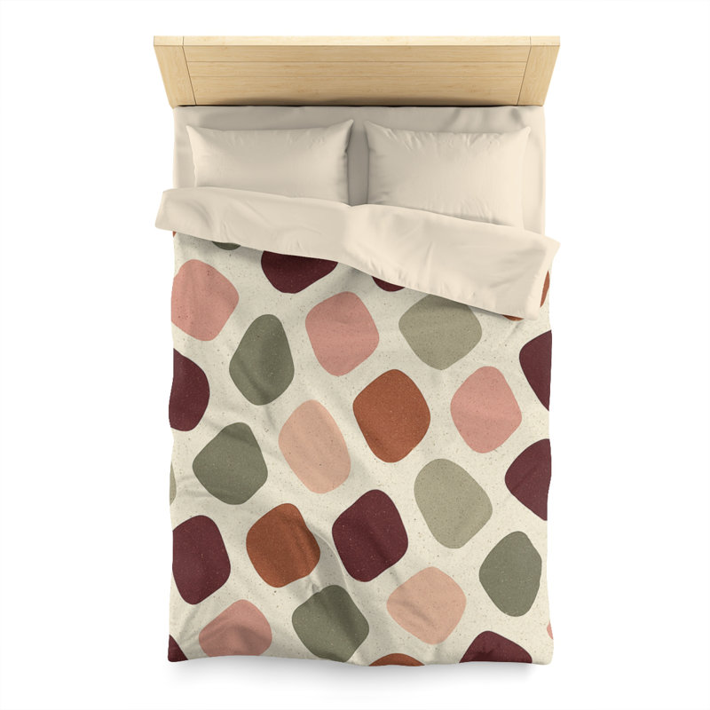 Microfiber Duvet Cover Boho Style, Design 47, Cream, Twin Duvet Cover
