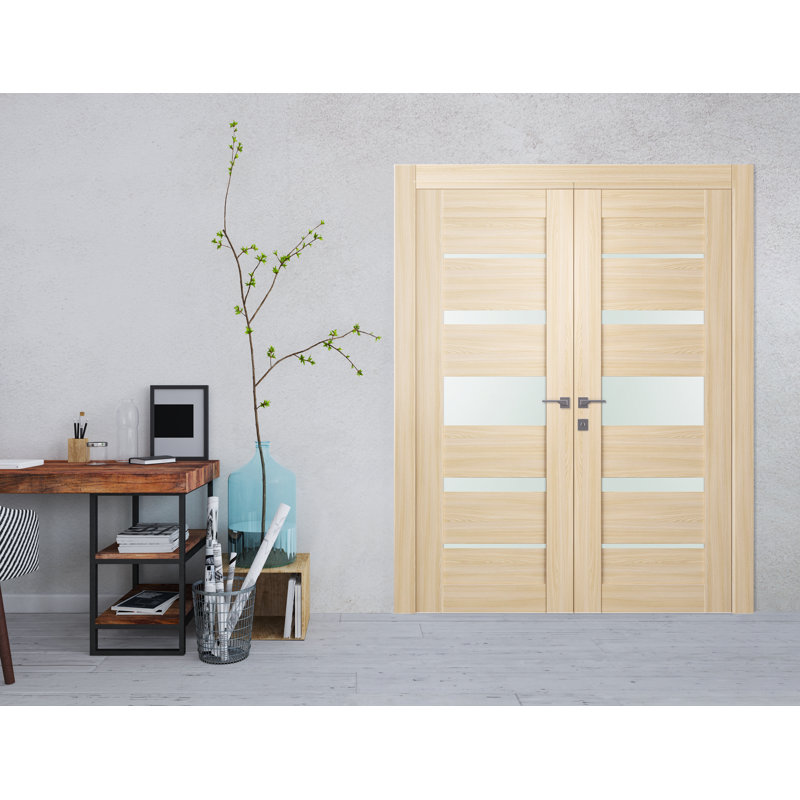 Porte pré-suspendue standard Avon 07-03, 47,75 po x 95,24 po, Pacane, Réversible