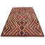 Tapis brun / ivoire en laine fabriqué à la main de conception unique 6 pi 8 po x 9 pi 10 po Upson