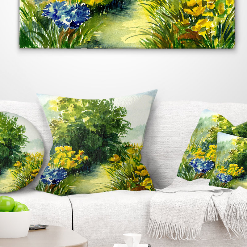 Coussin paysage, 16 po x 1 po, Coussin décoratif