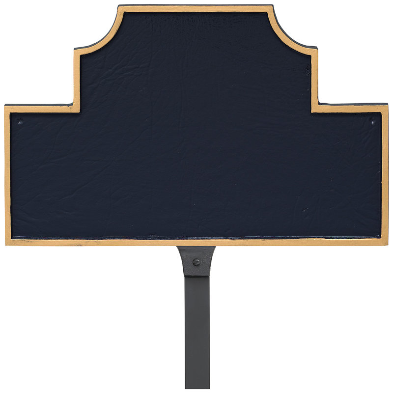 Enseigne d’adresse pour pelouse sur 1 ligne beckford, Bleu marine / doré
