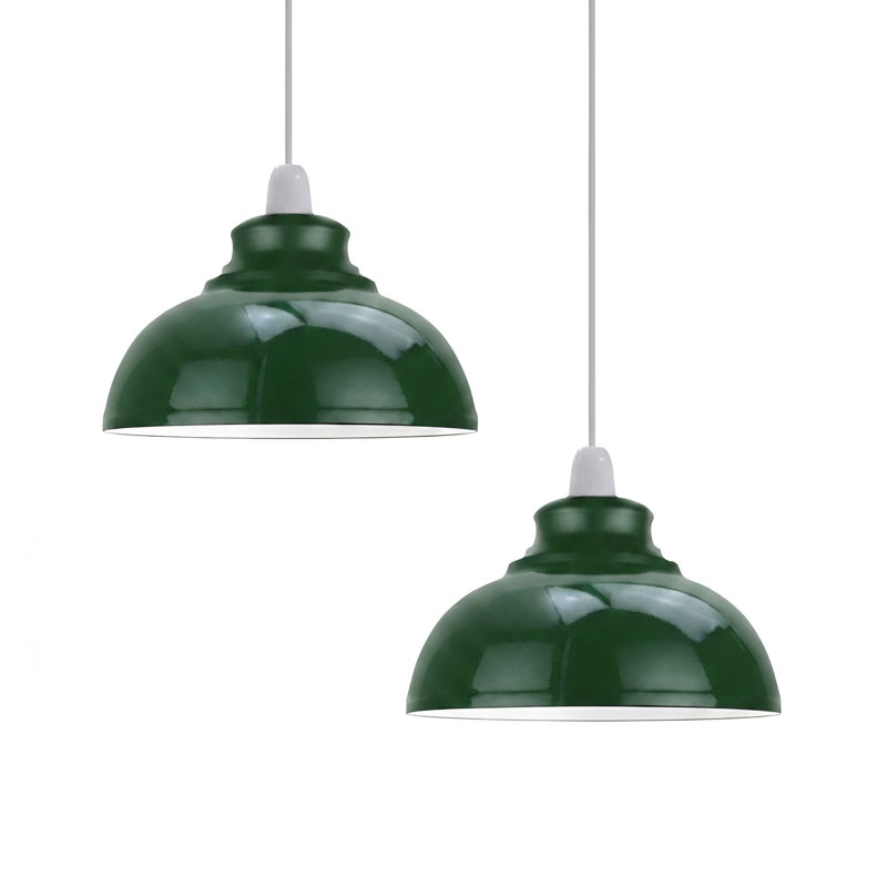 17 cm H Curved Lamp Shade, Green