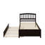 Lit plateforme simple en bois avec lit gigogne-211628361