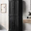 Armoire de salle de bain avec portes et tiroir - Tablette réglable noire-695335036