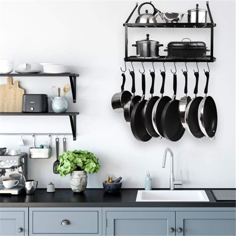 Metal Rectangle Wall Mounted Pot Rack