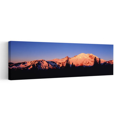 Sunset Mount Rainier Seattle Wa Abstract Contemporary Forest Landscape Wall Art