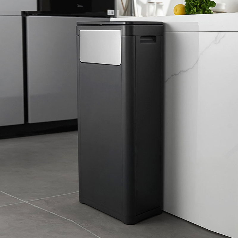 Trash Can Plastic Kitchen Trash Can, Black