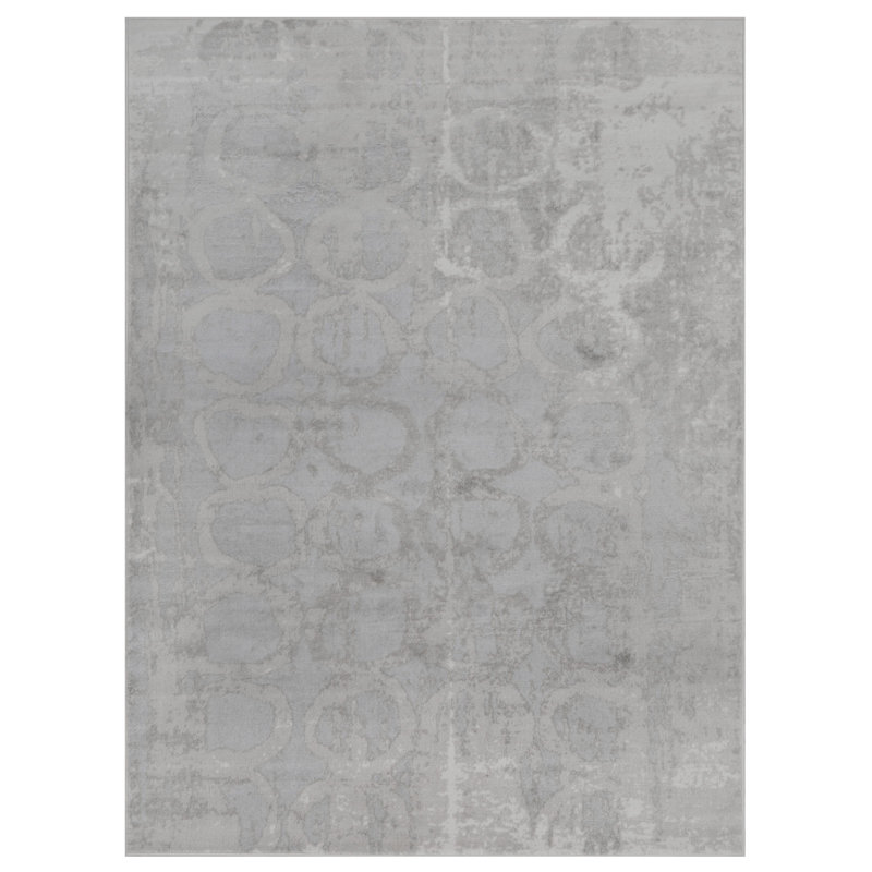 Tapis décoratif grise Ladue, Rectangle 7 pi 8 po x 10 pi