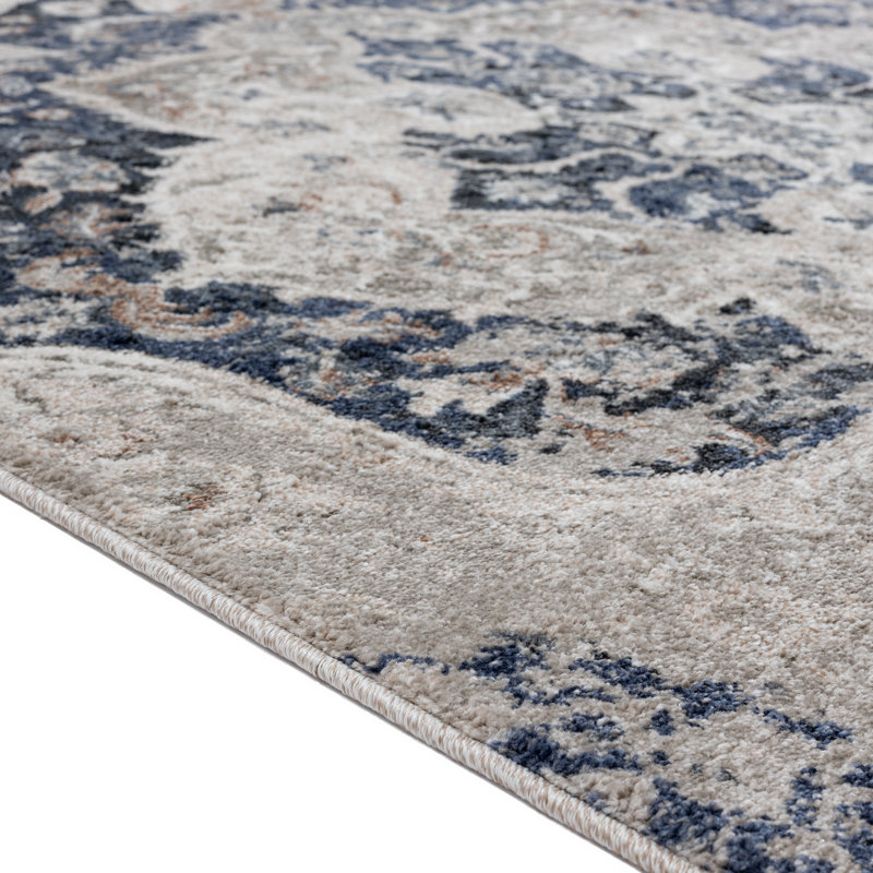 Taba Floral Beige Gray Area Rug, Rectangle 5' x 7'