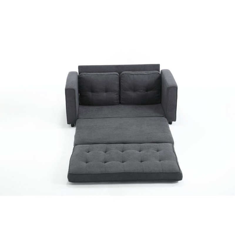 Canapé-lit convertible polyvalent avec rangement et confort moelleux, parfait pour tout espace de vie., Gris foncé