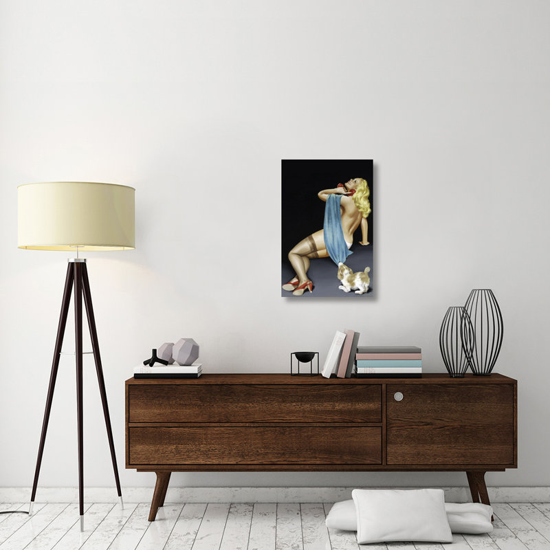 " Mid-Century Pin-Ups Phone Talk " Print, 30" H x 20" W x 1.5" D