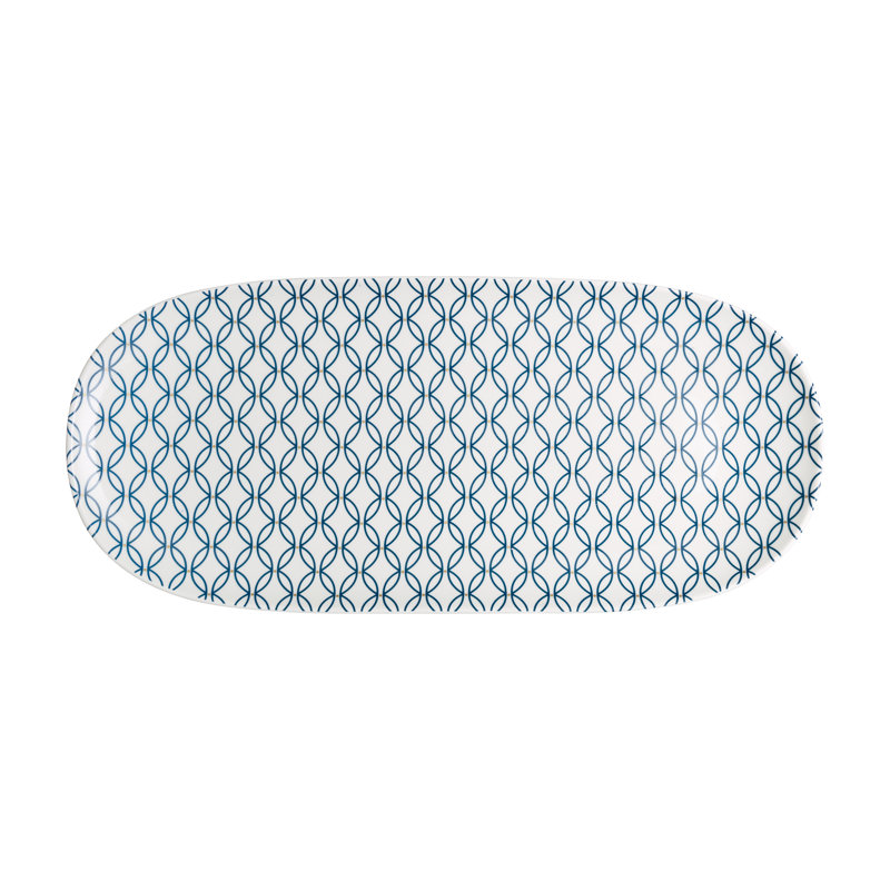 Grand plateau moderne en porcelaine