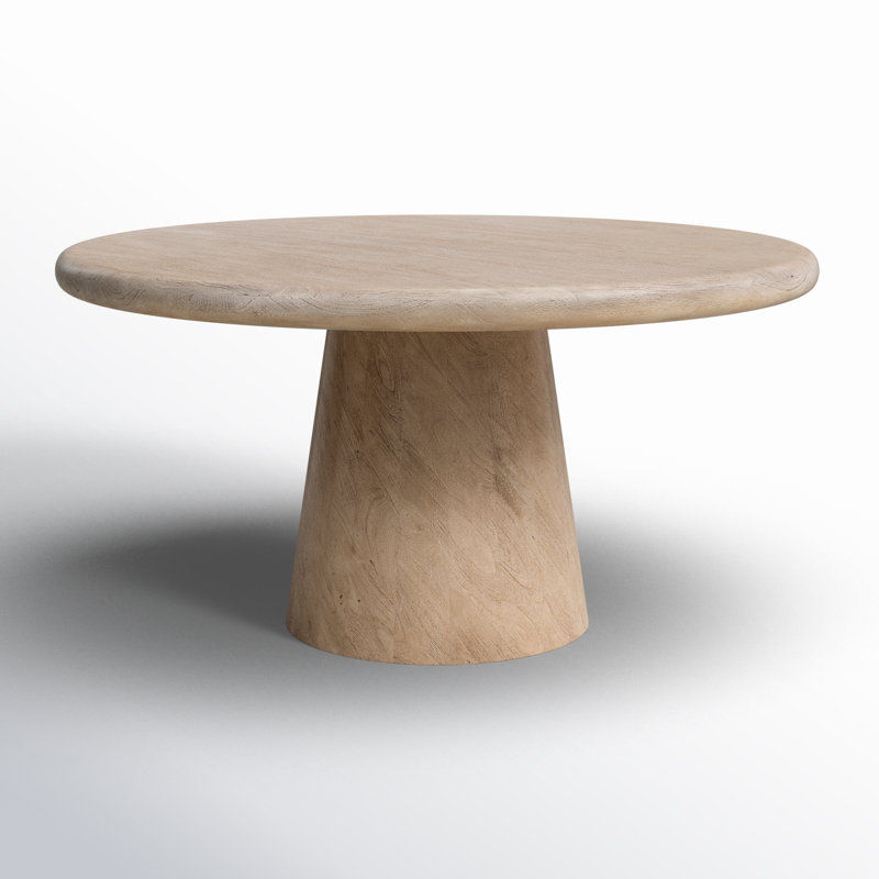 Johari 60" Acacia Solid Wood Pedestal Dining Table, 30" H x 60"W x 60" D