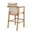 Ensemble de bar d'extérieur en bois d'acacia 3 pièces - Table de bar à hauteur de patio et 2 tabourets avec coussins