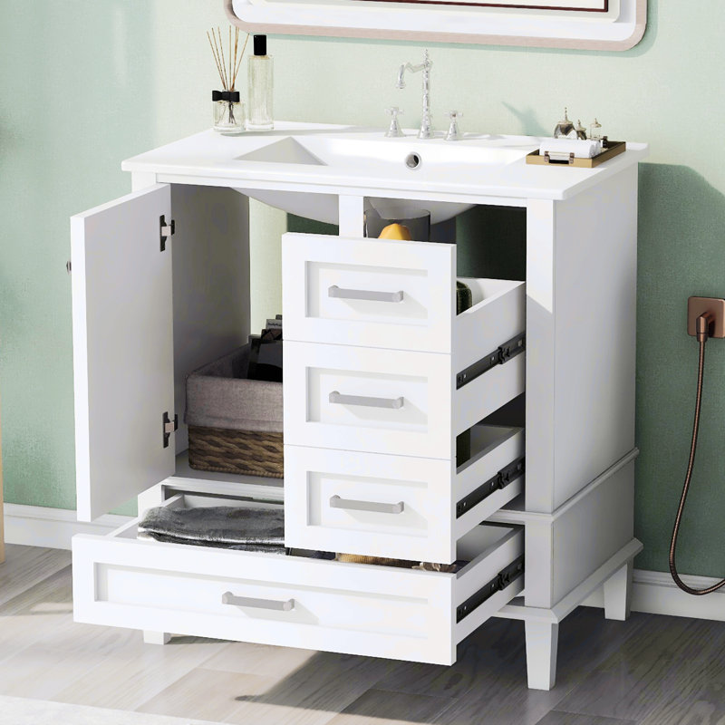 Susse 18.3'' Single Bathroom Vanity with Top, White