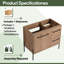 Base de meuble-lavabo simple 36 po Verath