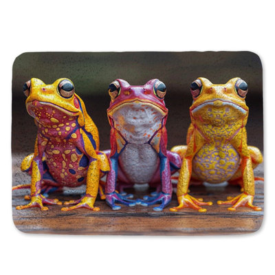 Frogs Bath Mat Animal Bathroom Decor Bright Colours