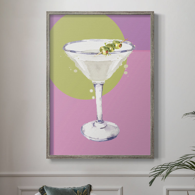 Reproduction encadrée Martini - bois massif, H 30 po x l 24 po