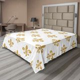 Ambesonne Vintage Top Flat Sheet Colorful Retro Floral Tiles