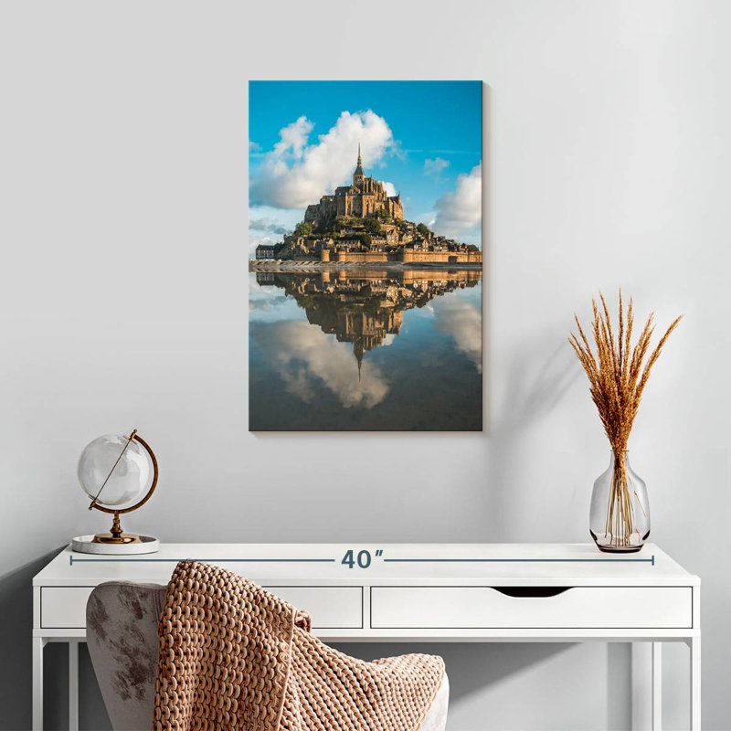 Adella Mont Saint Michel Reflection, 24" H x 16" W