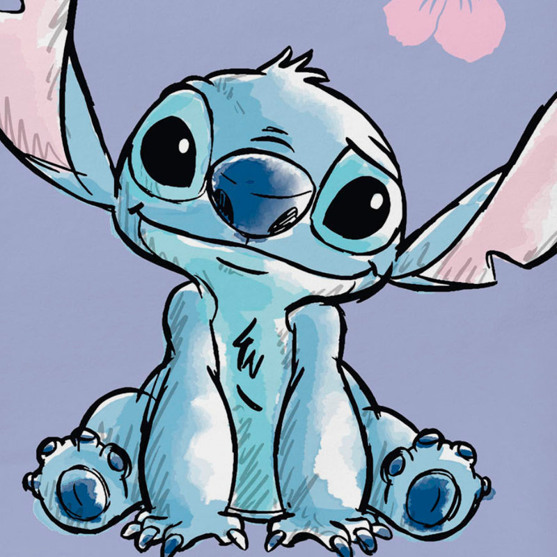 Disney Stitch Beach Towel Floral Lilac 70x140cm