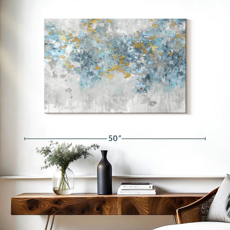 Avery Charmed Aqua, 26" H x 39" W