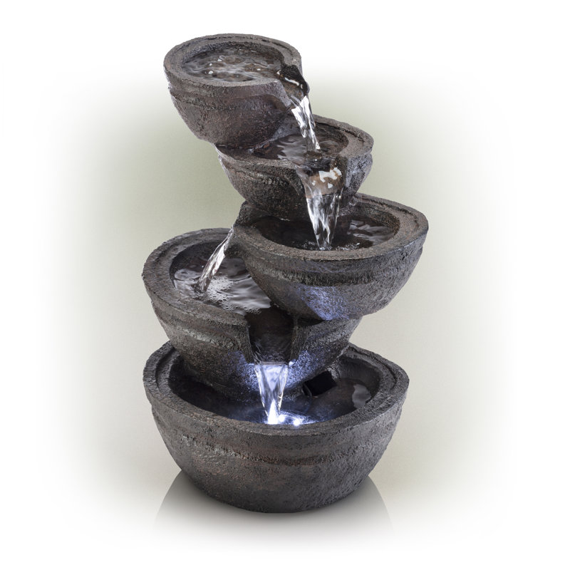 Outdoor Cascade Fountain with Lights