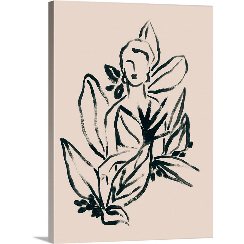 Foliage figure I, art mural sur toile, Toile tendue, H 40 po x l 30 po