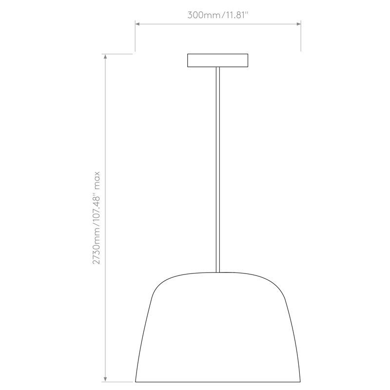 Taiko Pendant 300, Matte Black