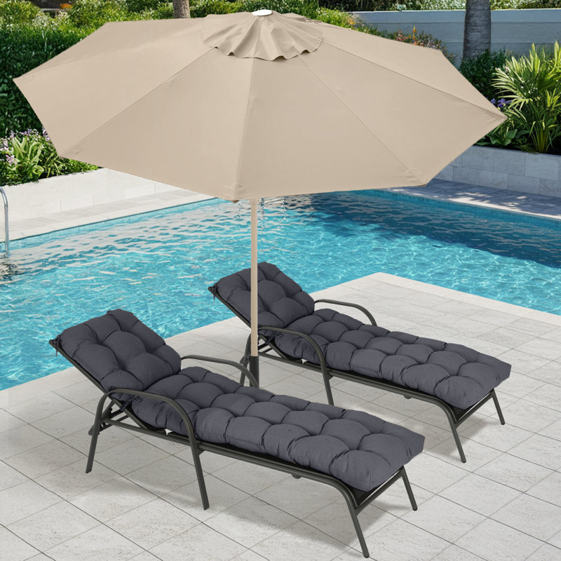 Tufted Lounger Cushion set of 5, Gray