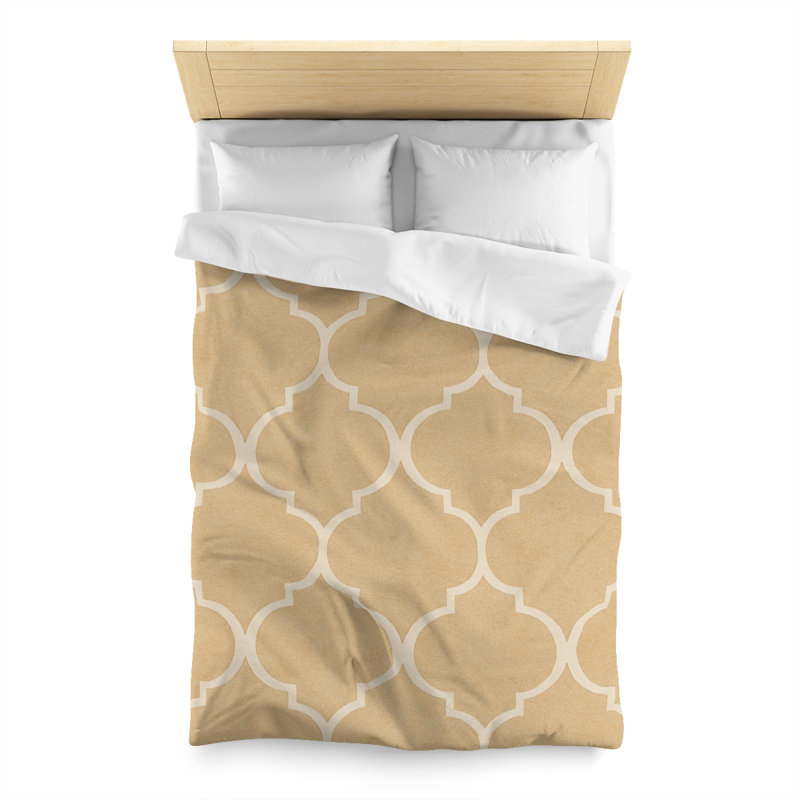 Microfiber Duvet Cover Boho Style, Design 31, Twin Duvet Cover, White