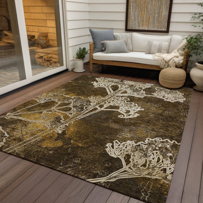 Machine Washable Indoor/Outdoor Brenden ACN2239 Floral Rug