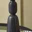 Sahana Black Ribbed Slim Wood Table Lamp