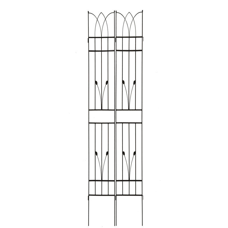 Paquet de 4 treillis de jardin en métal, Noir