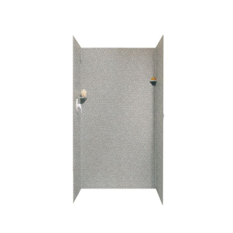 36'' W 36'' D 72'' H Glue Up Solid Surface Wall, Gray Granite