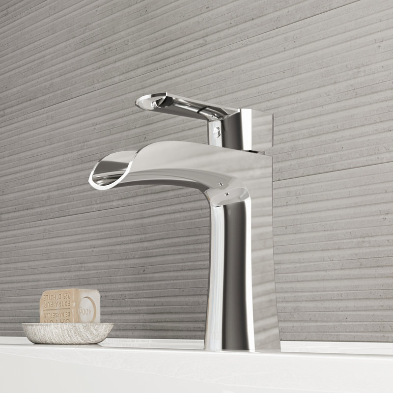 Paloma 7" H Single Handle Single Hole Bathroom Faucet, Chrome