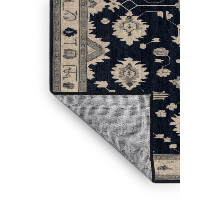 Tapis gris lavable à la machine, Rond 5 pi