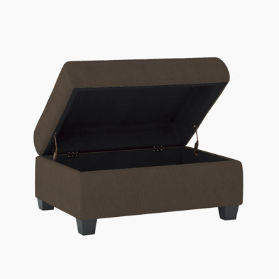 Lenita 33" Transitional Tufted Microfiber Storage Ottoman with Spacious Interior Storage, Elegant Tufted Design and Hidden Drop-Down Cup Holders