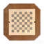 Table de jeu à finition noyer