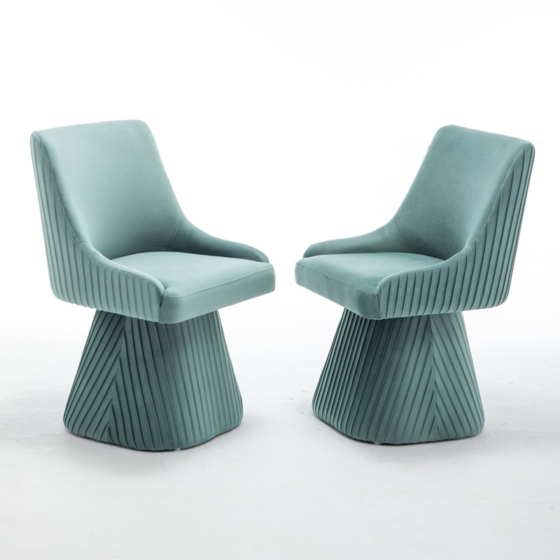 Euclid Modern Velvet Dining Chair, Mint Green