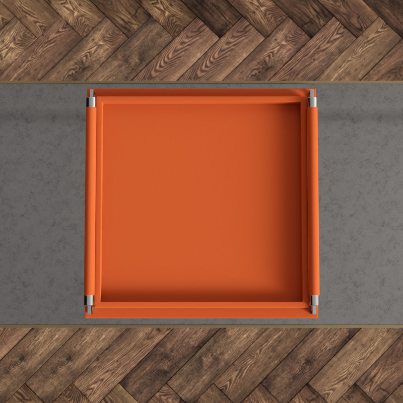 Wrapped Handle Tray, Large, Coral